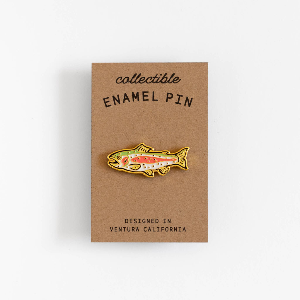 Rainbow Trout Enamel Pin in metallic gold, from Union Made