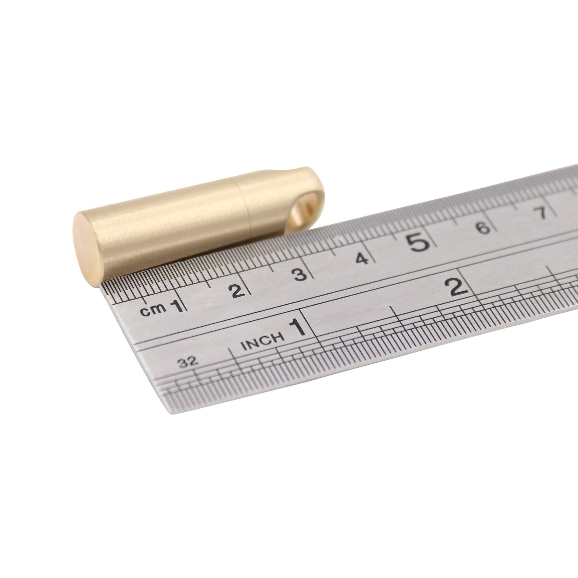 Brass Pill Holder Keychain, CNC machined brass pill case, from Real Sic