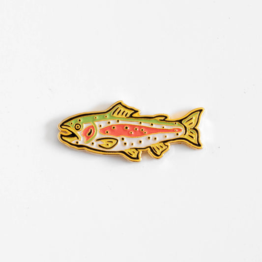 Rainbow Trout Enamel Pin in metallic gold, from Union Made