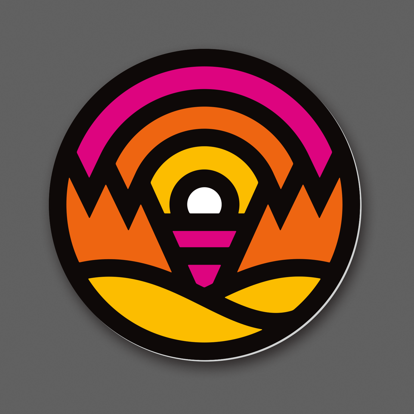DDC-156 Wilds pink orange yellow vinyl decal by Draplin Design Co.
