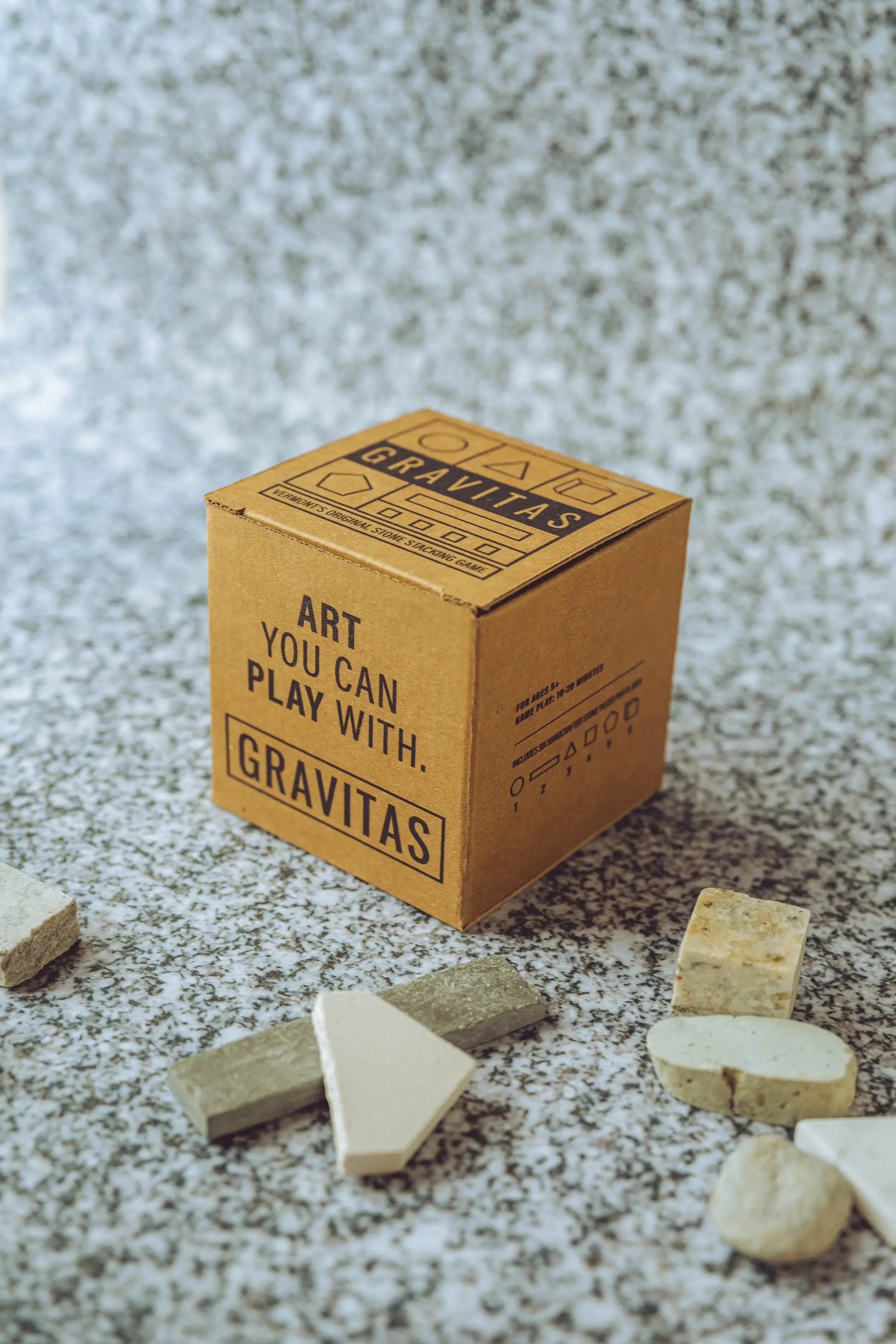 Gravitas Stacking Game, handcarved natural stone stacking game, from GRAVITAS
