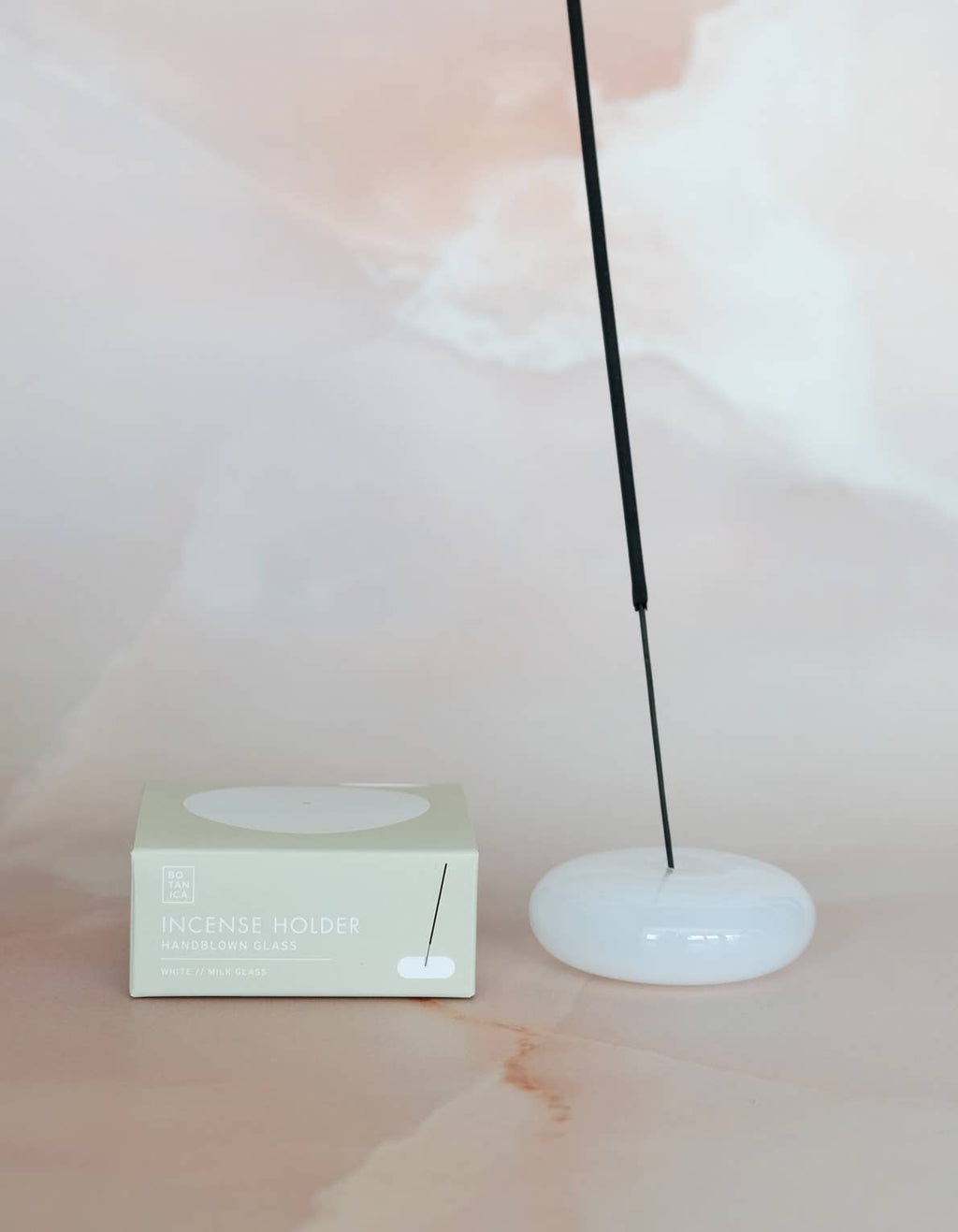 Handblown Glass Incense Holder, bubble glass design, from BOTANICA