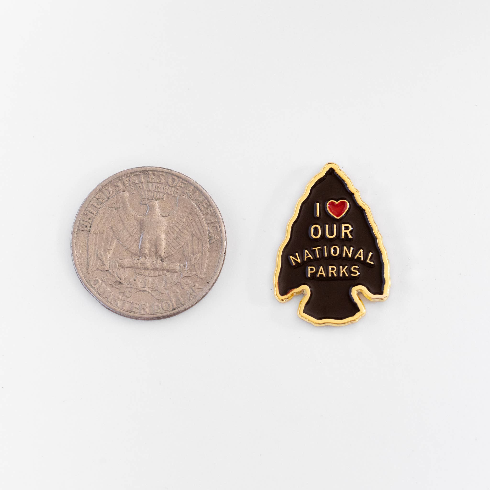 I Love Our National Parks Enamel Pin in metallic gold, from Union Made