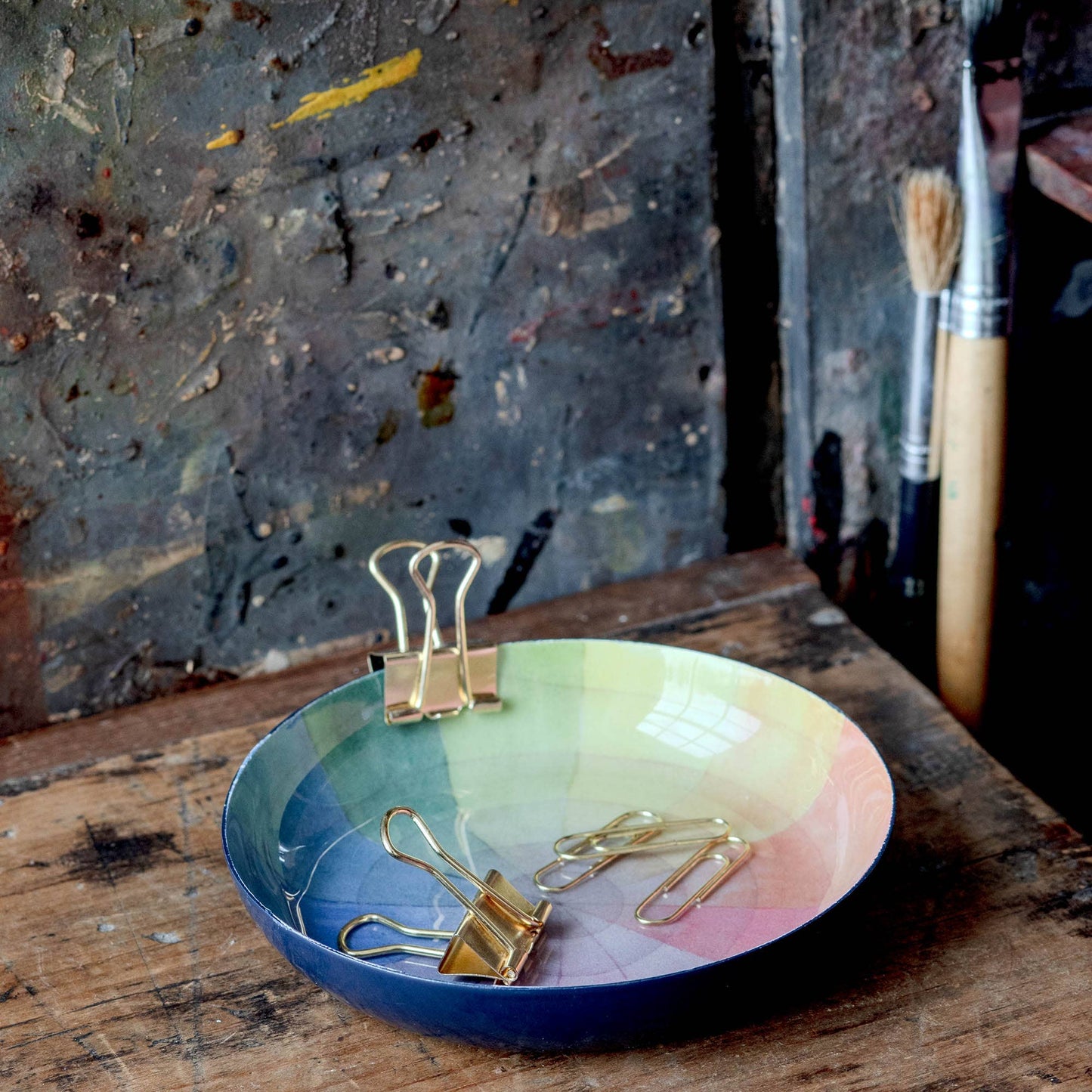 Vintage Colour Wheel Enamel Tray