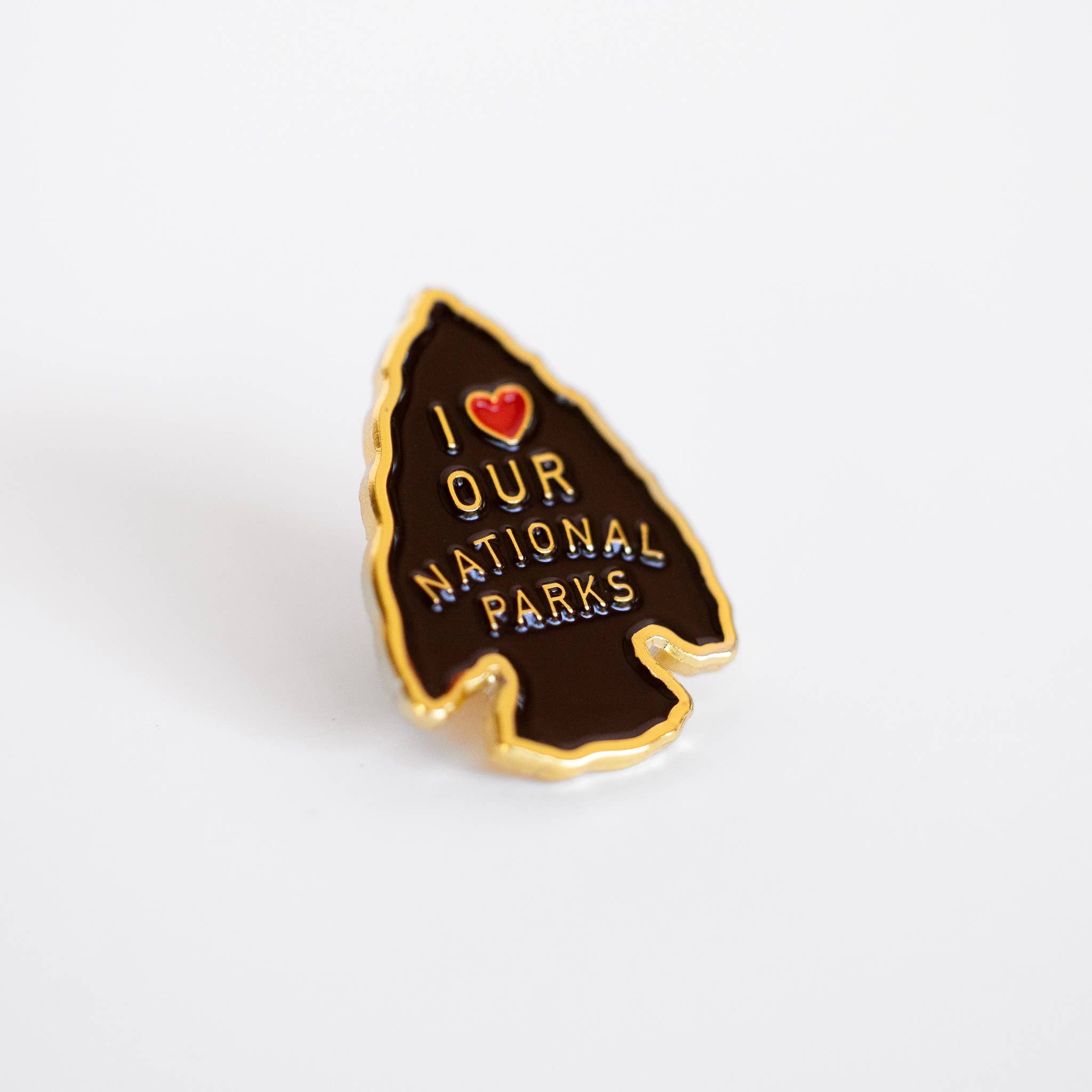 I Love Our National Parks Enamel Pin in metallic gold, from Union Made