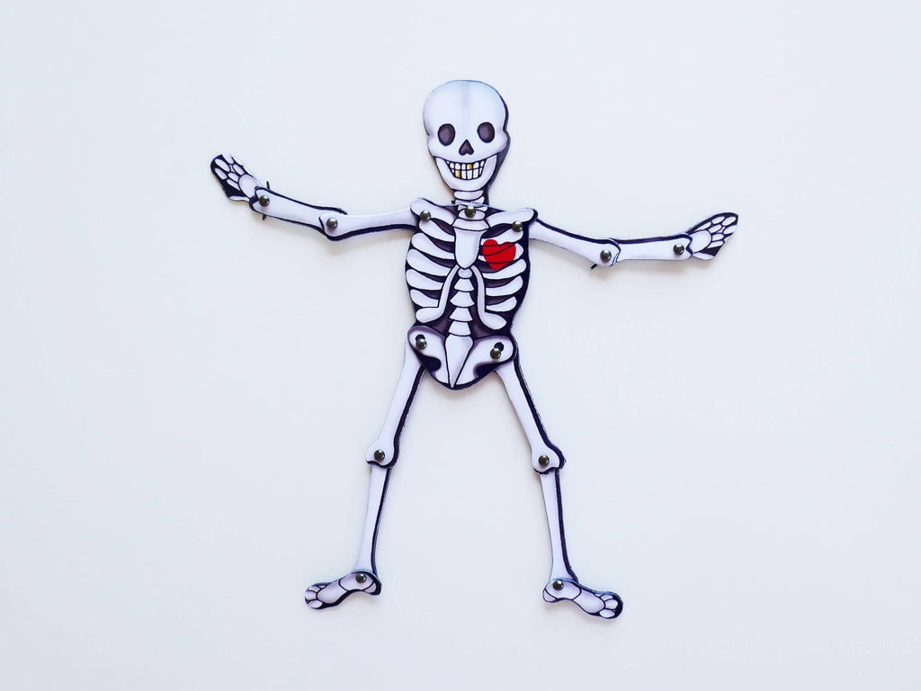 Aimant de réfrigérateur articulé | Squelette | Décoration de fête d'Halloween
