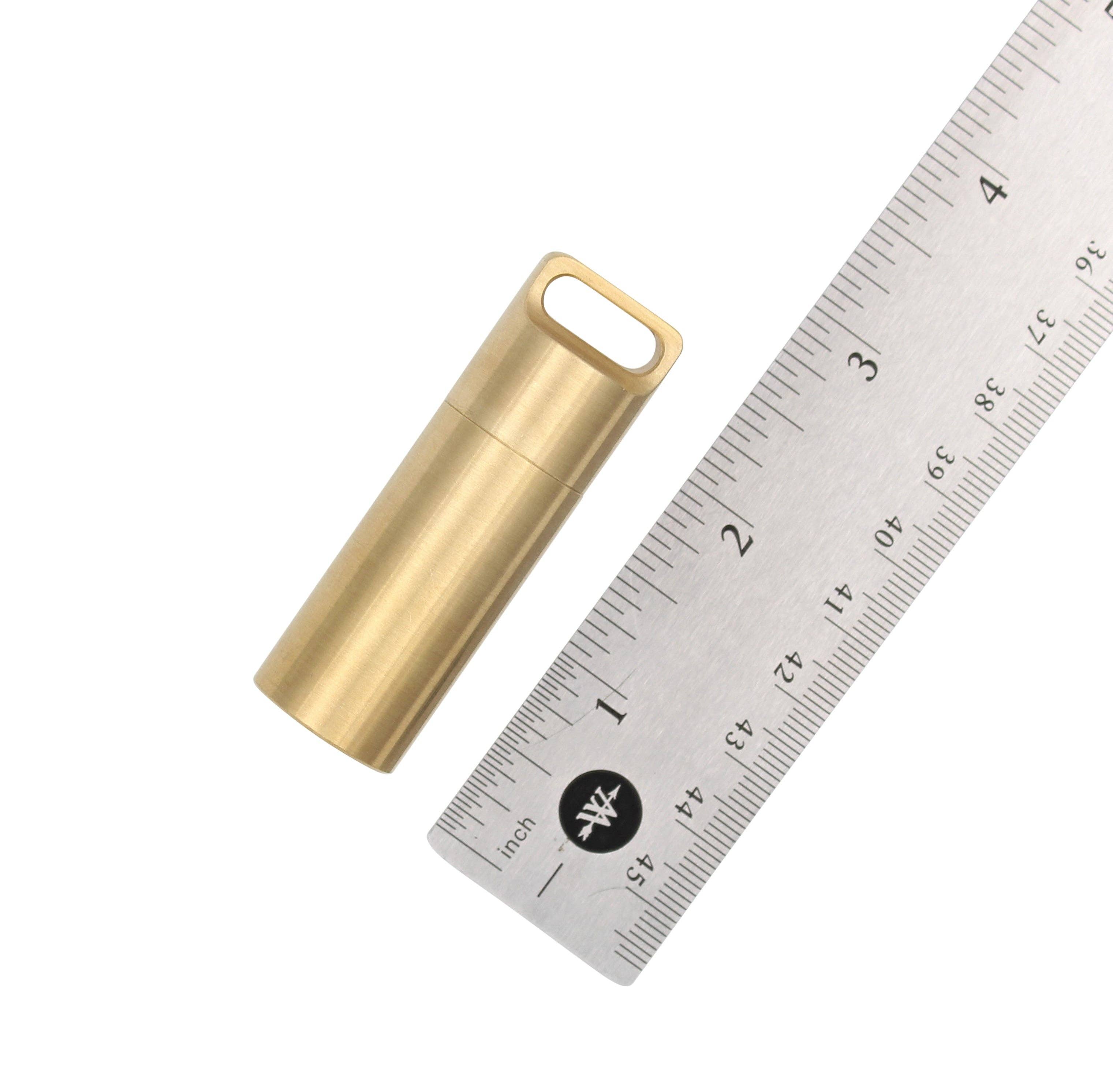 Brass Pill Holder Keychain, CNC machined brass pill case, from Real Sic