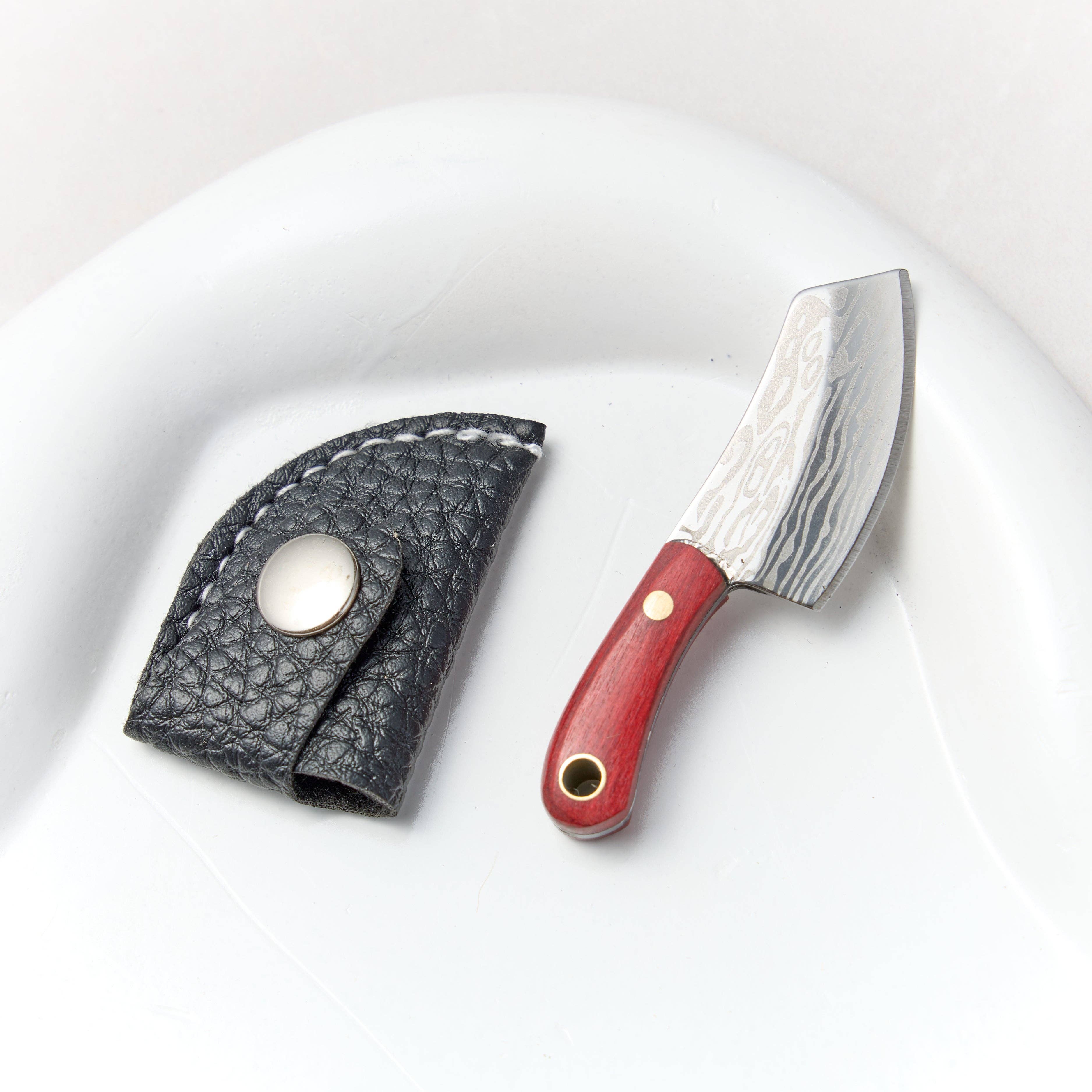 Mini Cooking Knife Keychain, cleaver shaped utility knife keychain, from Real Sic
