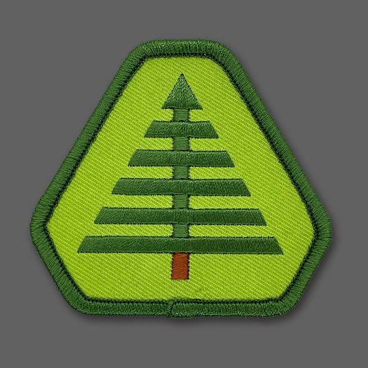 DDC-157 Thick Lines Tree embroidered souvenir patch by Draplin Design Co.