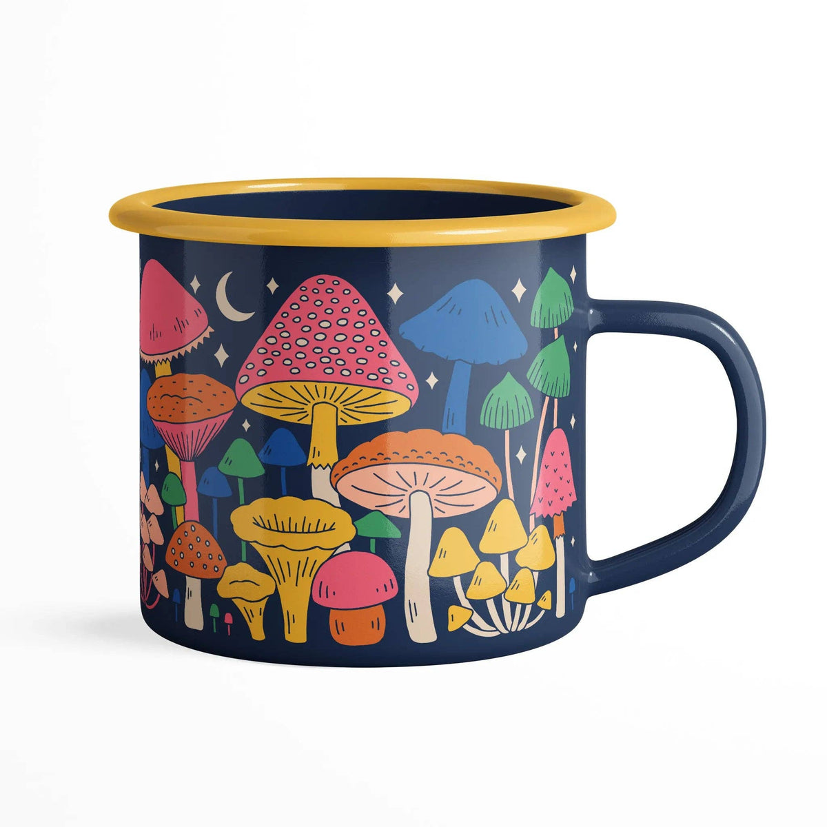 Enamel Coffee & Camp Mug | Midnight Mushroom | 16oz
