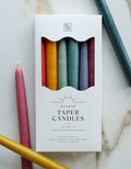 Rainbow Taper Candle Set, six colorful taper candles, from BOTANICA
