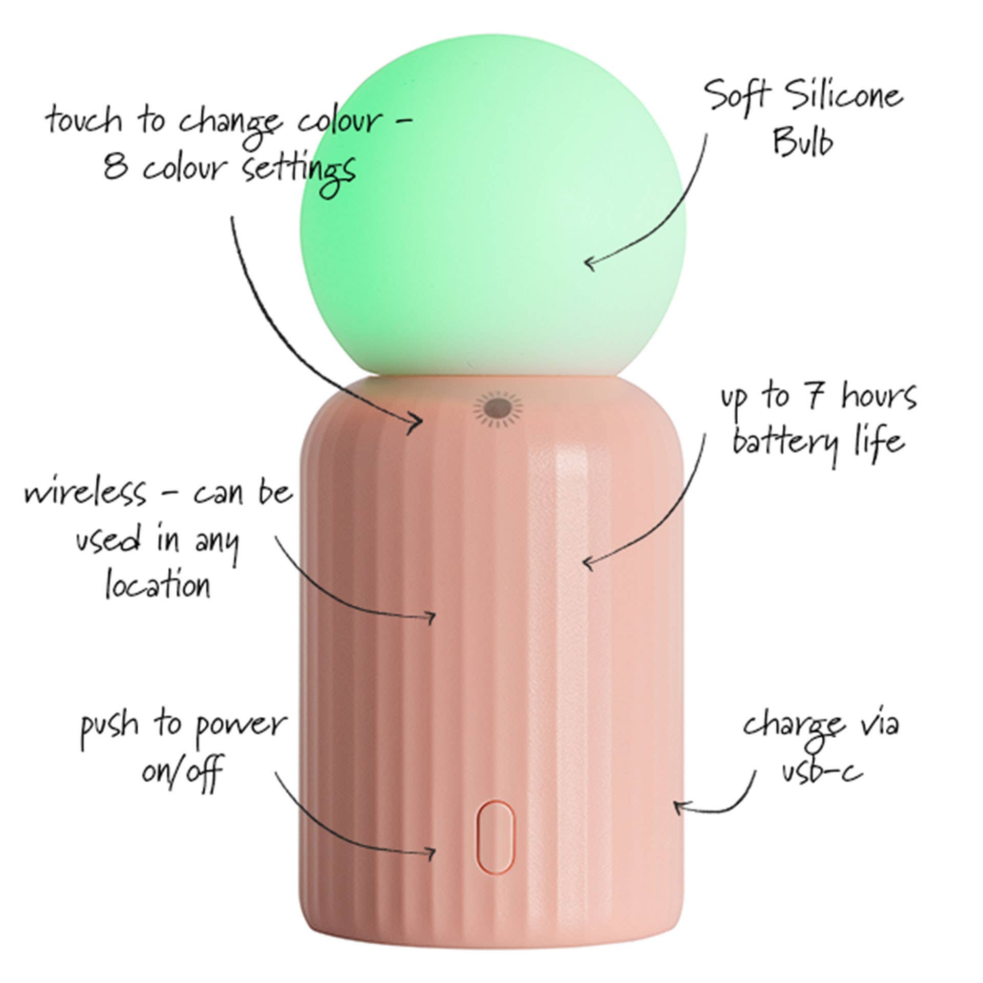 Mini Wireless 8 Colour Changing Lamp