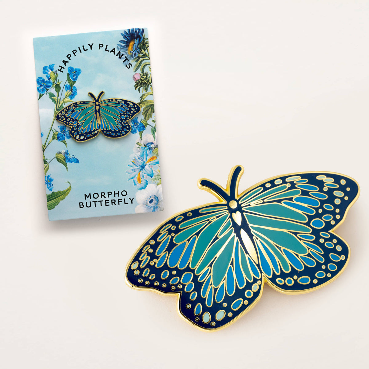 Blue Morpho Butterfly Pin