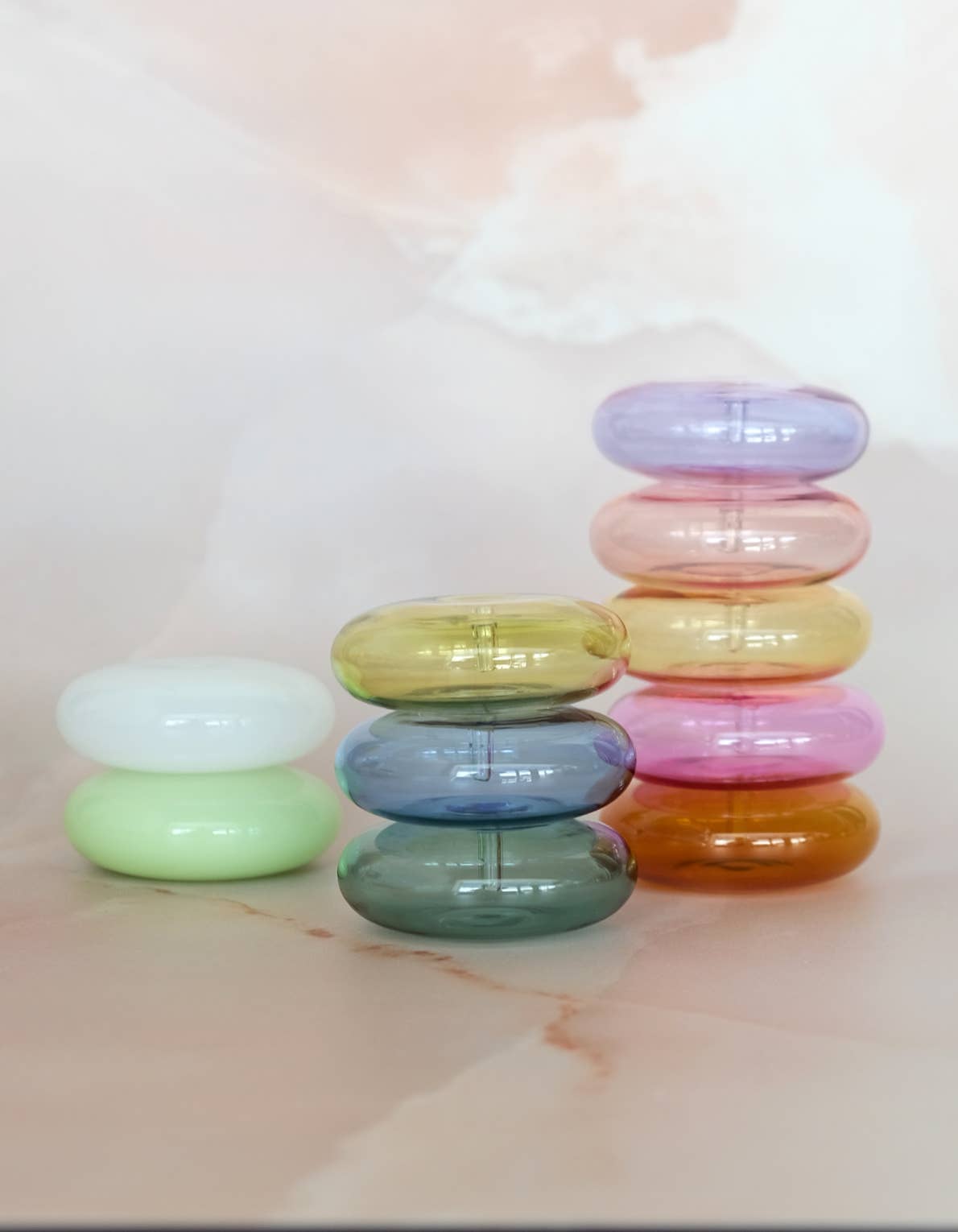 Handblown Glass Incense Holder, bubble glass design, from BOTANICA