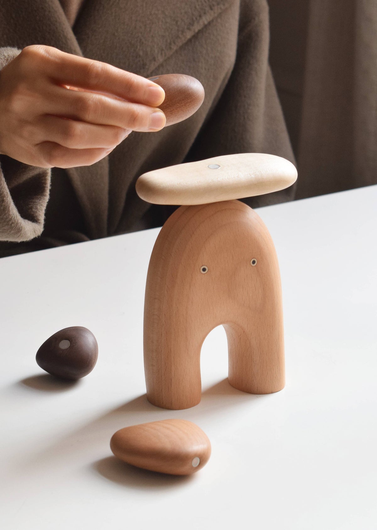 Balance Elf Wood Sculpture