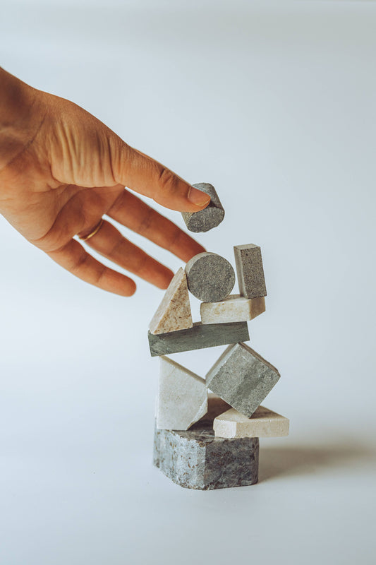 Gravitas Stacking Game, handcarved natural stone stacking game, from GRAVITAS