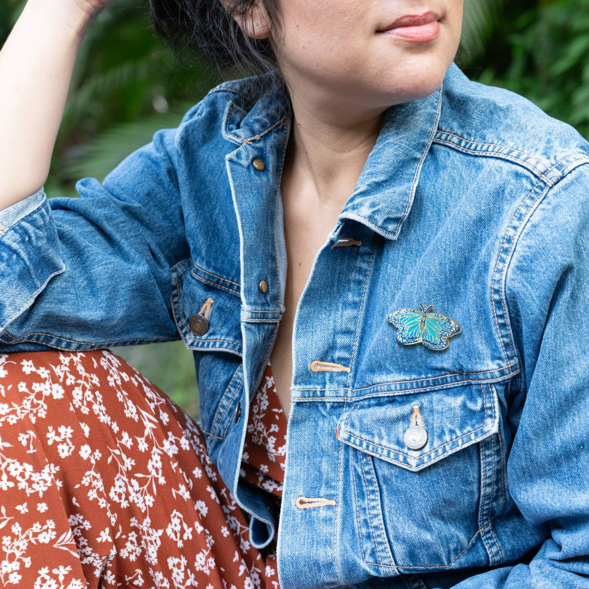 Blue Morpho Butterfly Pin