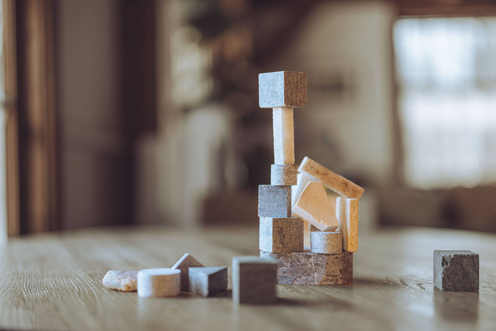 Gravitas Stacking Game, handcarved natural stone stacking game, from GRAVITAS