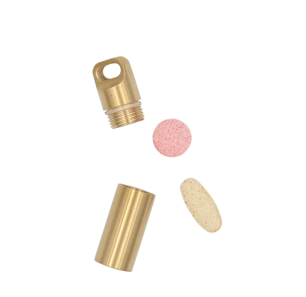 Brass Pill Holder Keychain, CNC machined brass pill case, from Real Sic