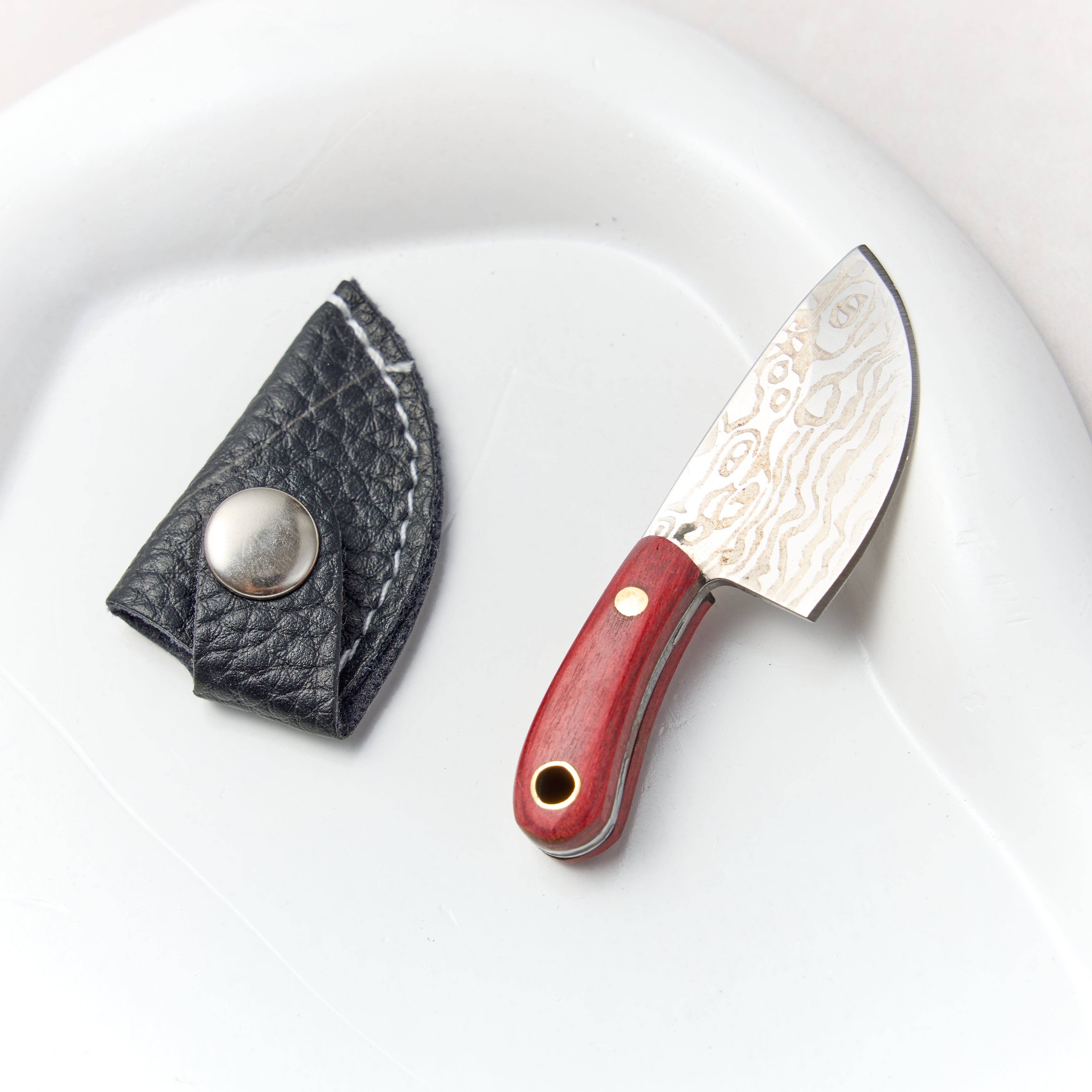 Mini Cooking Knife Keychain, cleaver shaped utility knife keychain, from Real Sic