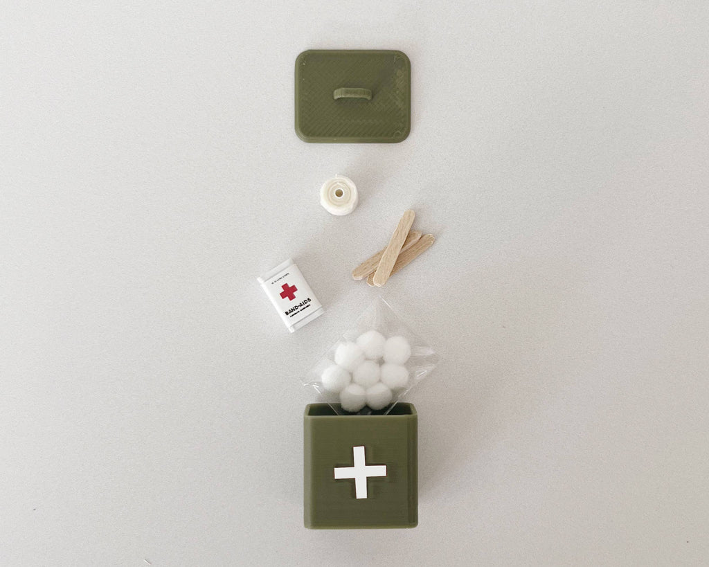 Miniature First Aid Kit with Supplies - Green