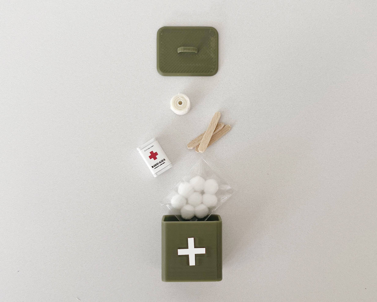 Miniature First Aid Kit with Supplies - Green