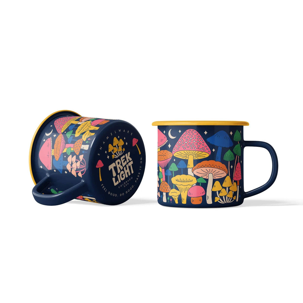 Enamel Coffee & Camp Mug | Midnight Mushroom | 16oz