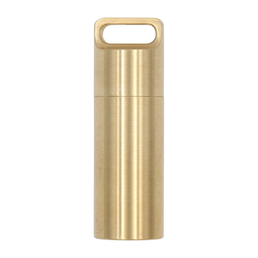 Brass Pill Holder Keychain, CNC machined brass pill case, from Real Sic