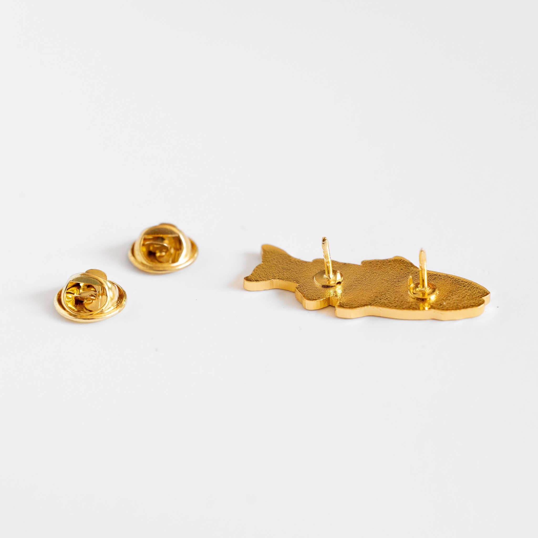 Rainbow Trout Enamel Pin in metallic gold, from Union Made