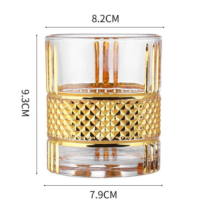 European Style Gold Painted Cut Crystal Glass