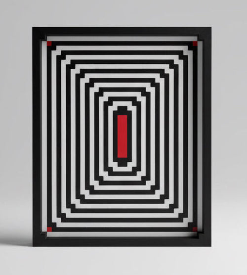 HATCHBACK geometric tray with a repeating gothic pattern