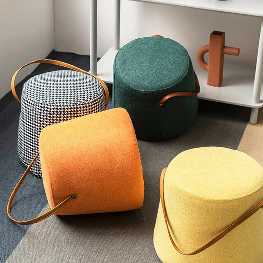 Modern Fabric Stools with Handles