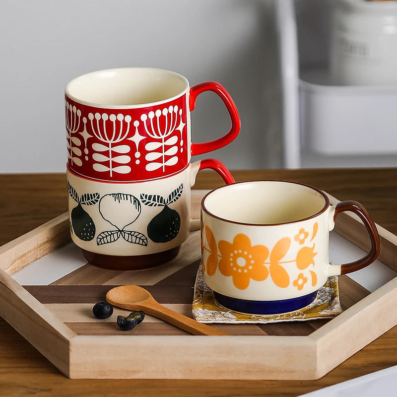 Retro Stacking Mugs