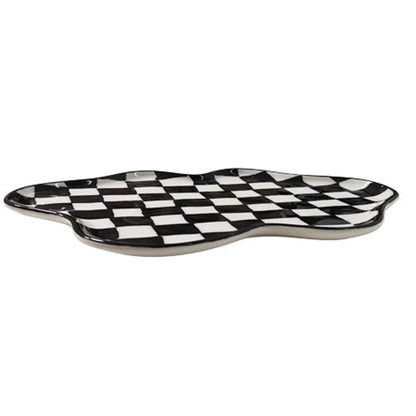 Organic Black & White Serving Plate