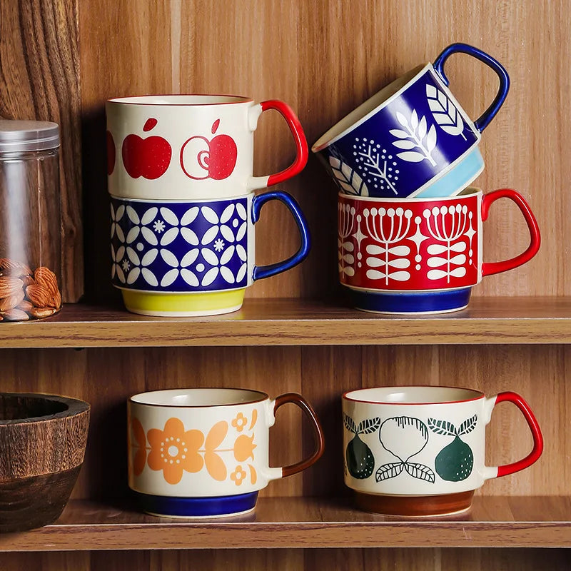 Retro Stacking Mugs