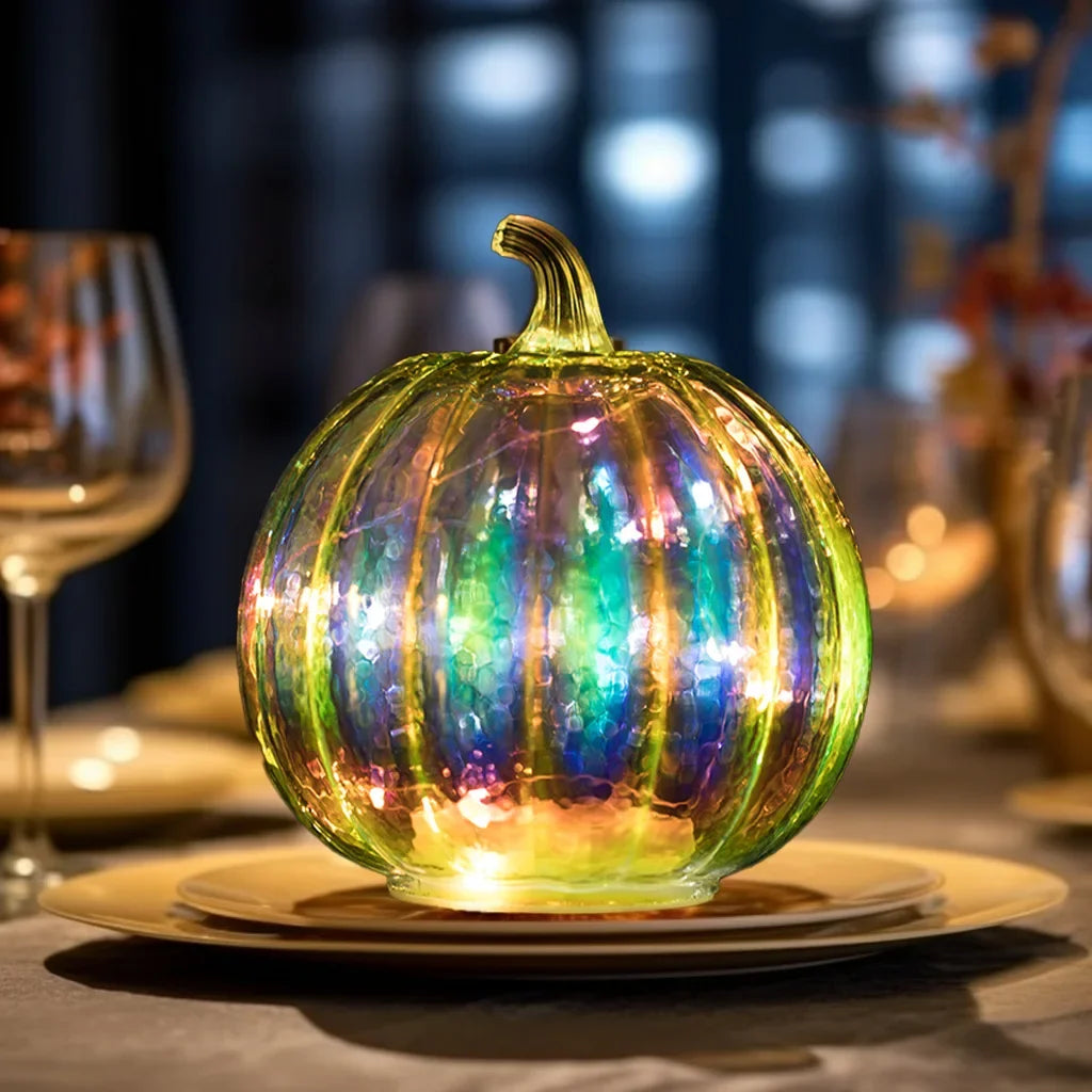 Magical Glass Pumpkin Lantern