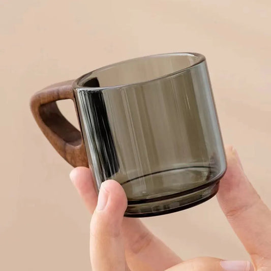 Taza de té de vidrio ahumado