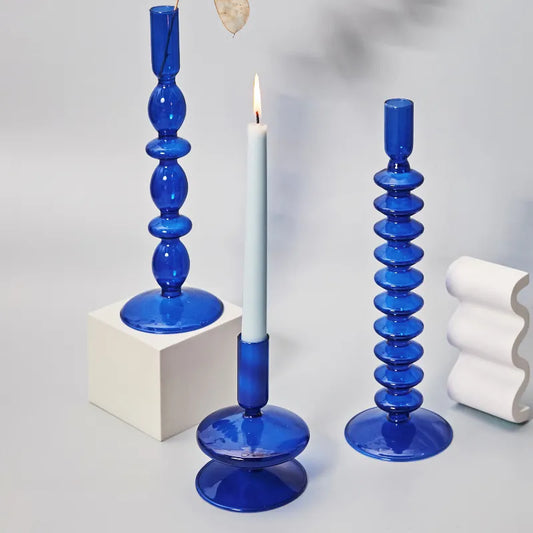 Colección de vidrio azul