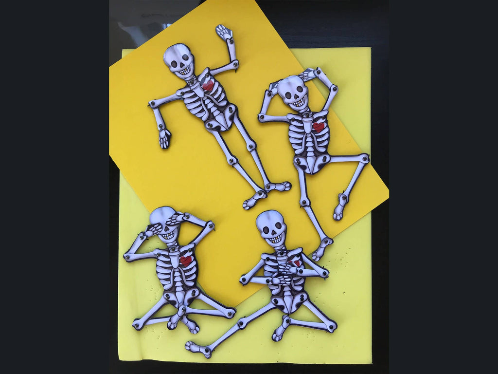 Aimant de réfrigérateur articulé | Squelette | Décoration de fête d'Halloween