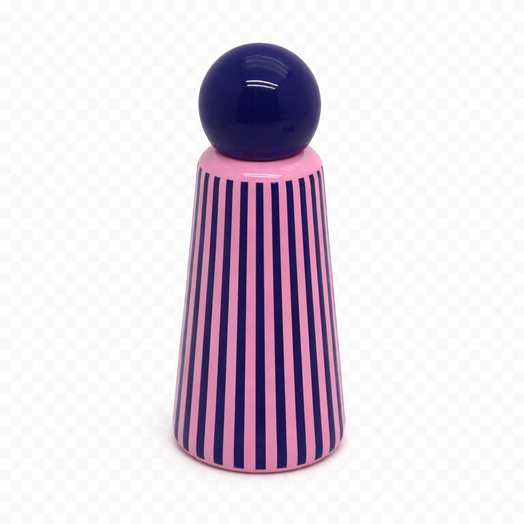 Skittle Stripe Water Bottle, double walled steel bottle in stripe colorway, from Lund Design House