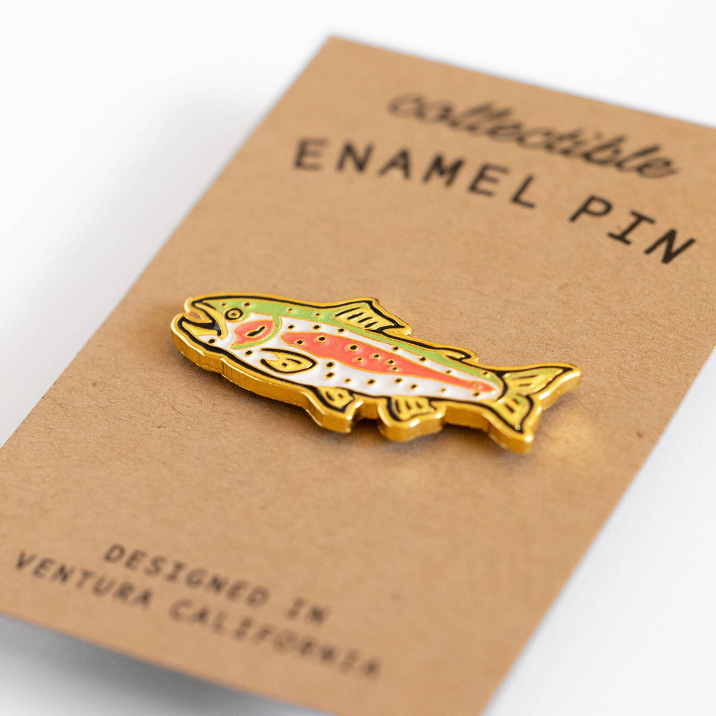 Rainbow Trout Enamel Pin in metallic gold, from Union Made