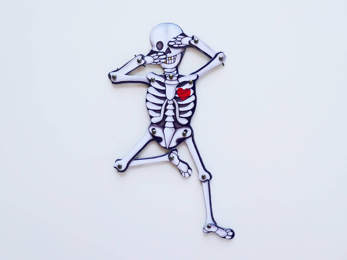 Aimant de réfrigérateur articulé | Squelette | Décoration de fête d'Halloween