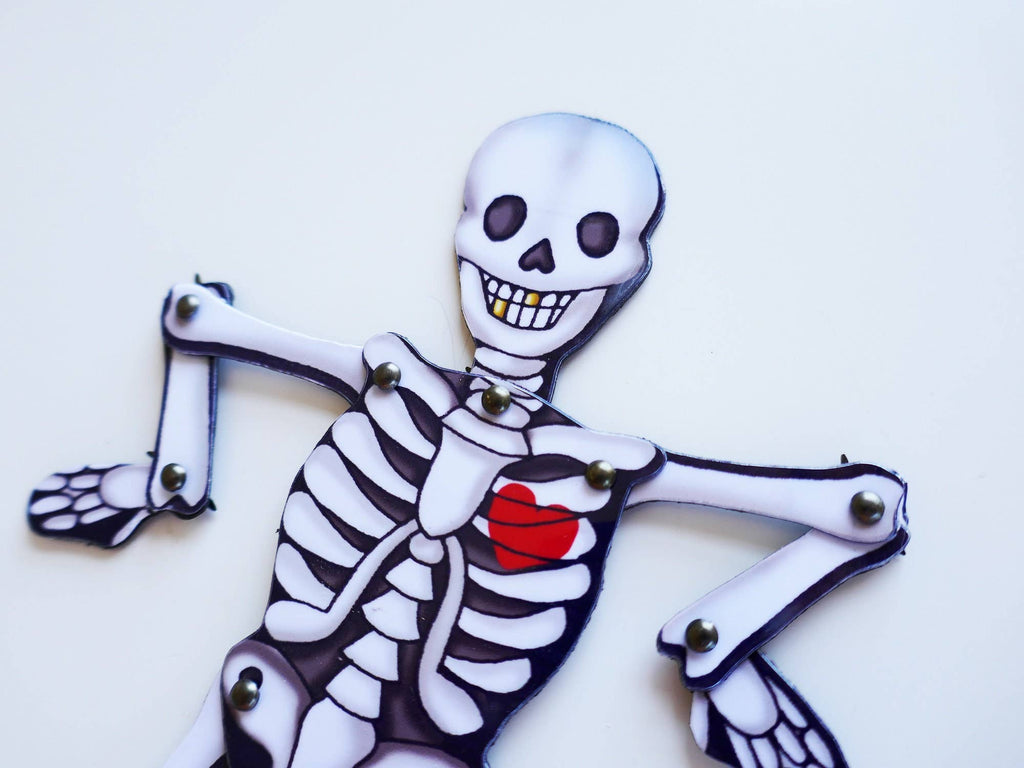 Aimant de réfrigérateur articulé | Squelette | Décoration de fête d'Halloween