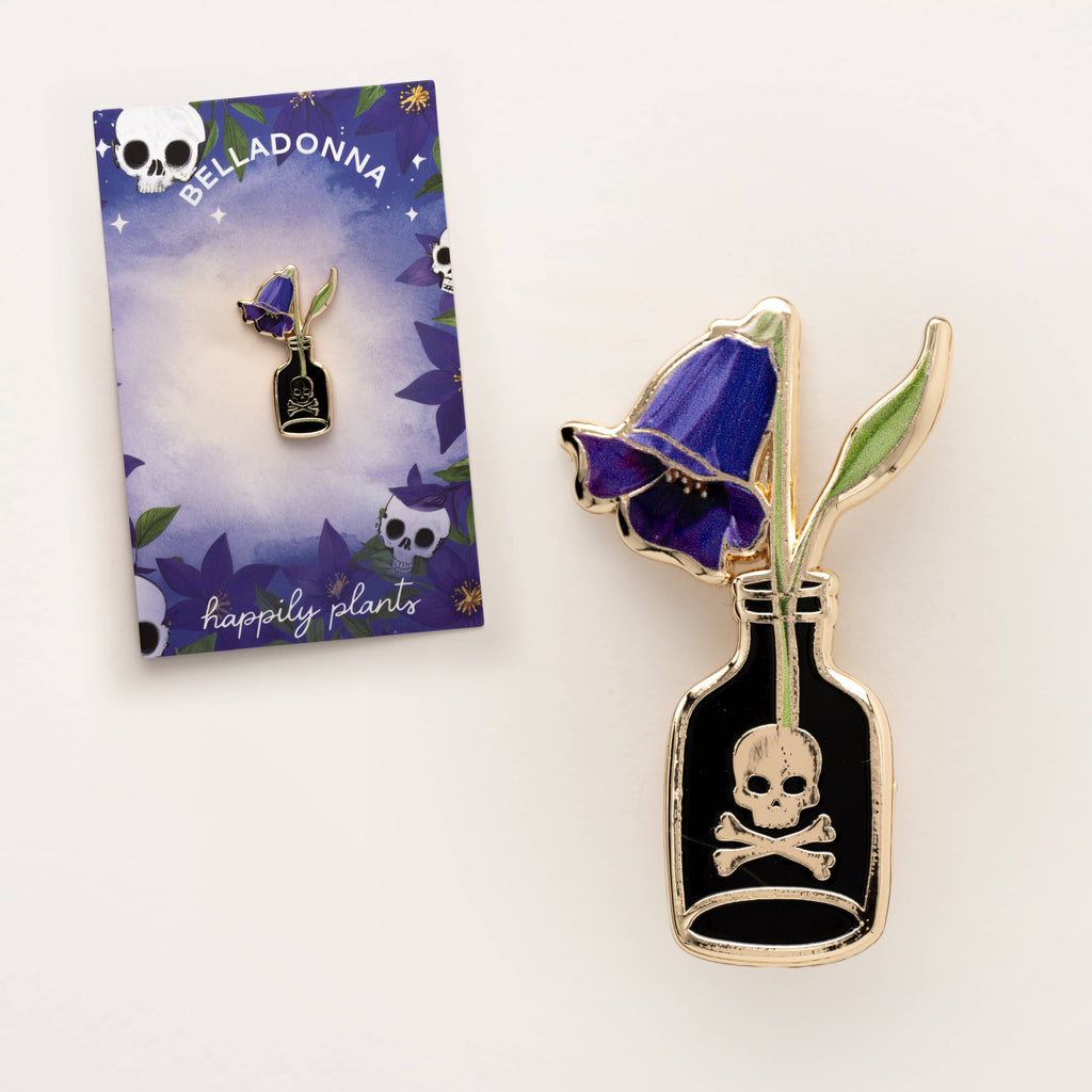 Belladonna Pin, Poisonous Plants Halloween Gift, Witchy Pins
