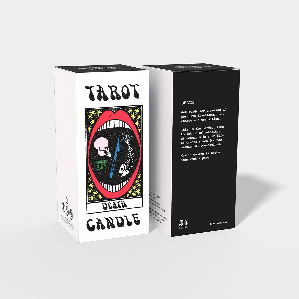 Tarot Candle, Death, gift box, front and back