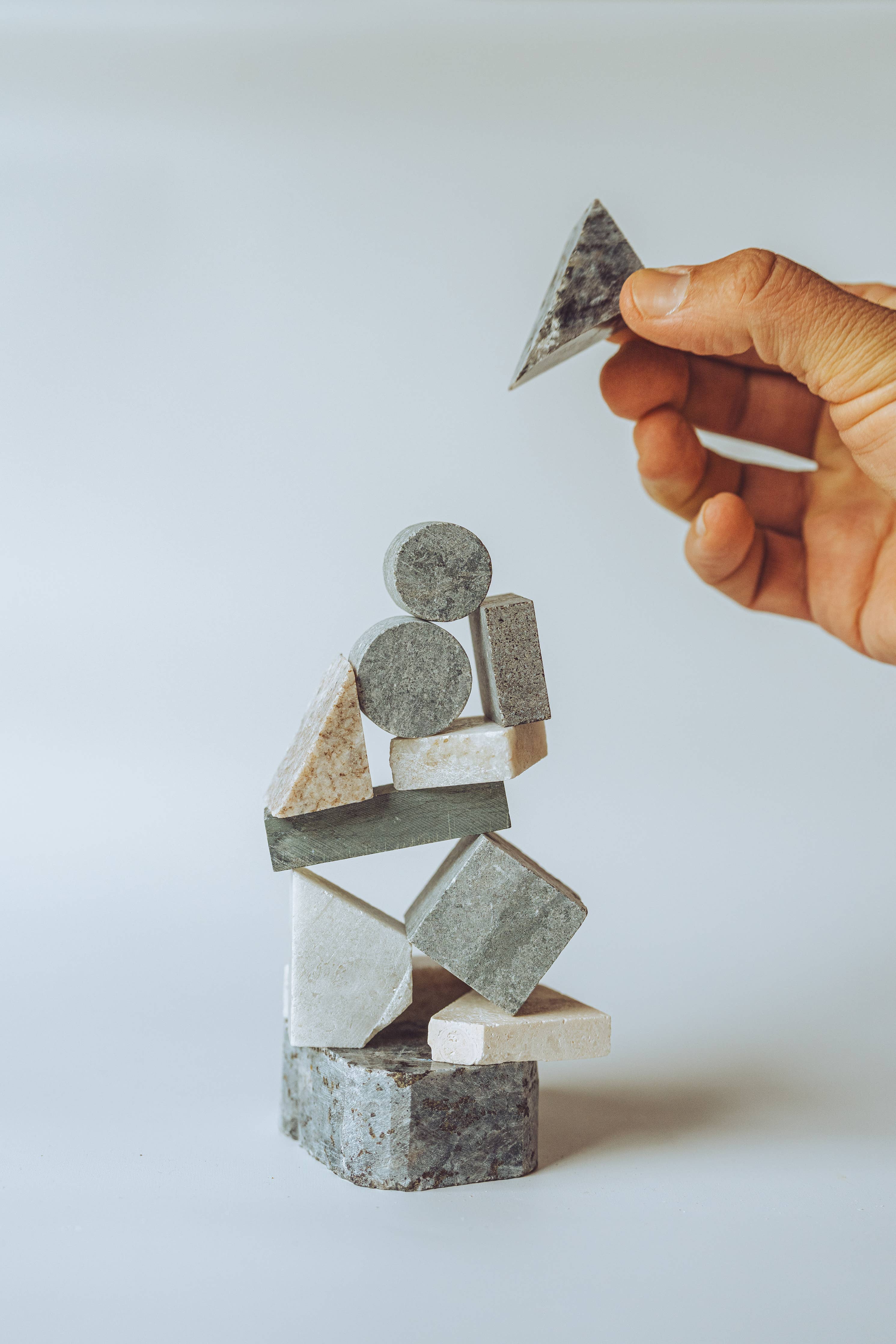 Gravitas Stacking Game, handcarved natural stone stacking game, from GRAVITAS