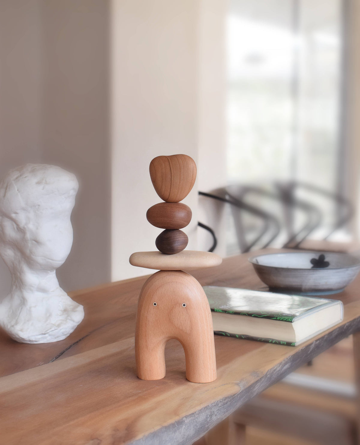 Balance Elf Wood Sculpture