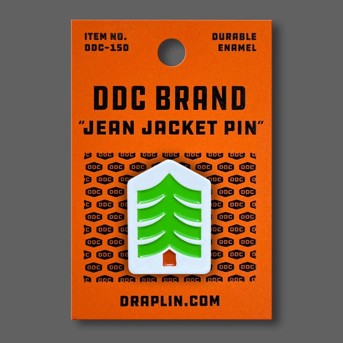 DDC-223 Great Outdoors Tree enamel jean jacket pin by Draplin Design Co.