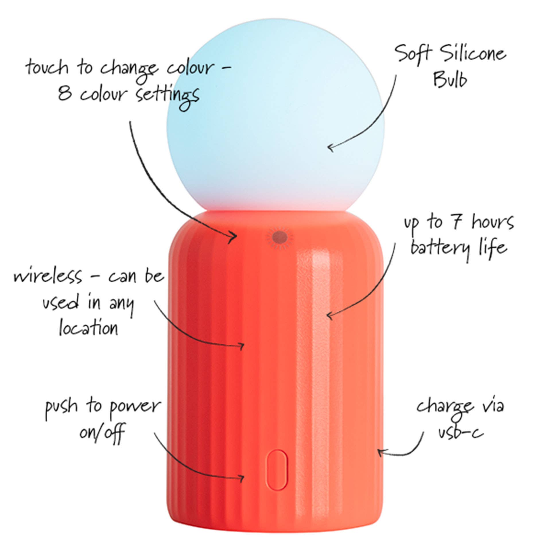 Mini Wireless 8 Colour Changing Lamp