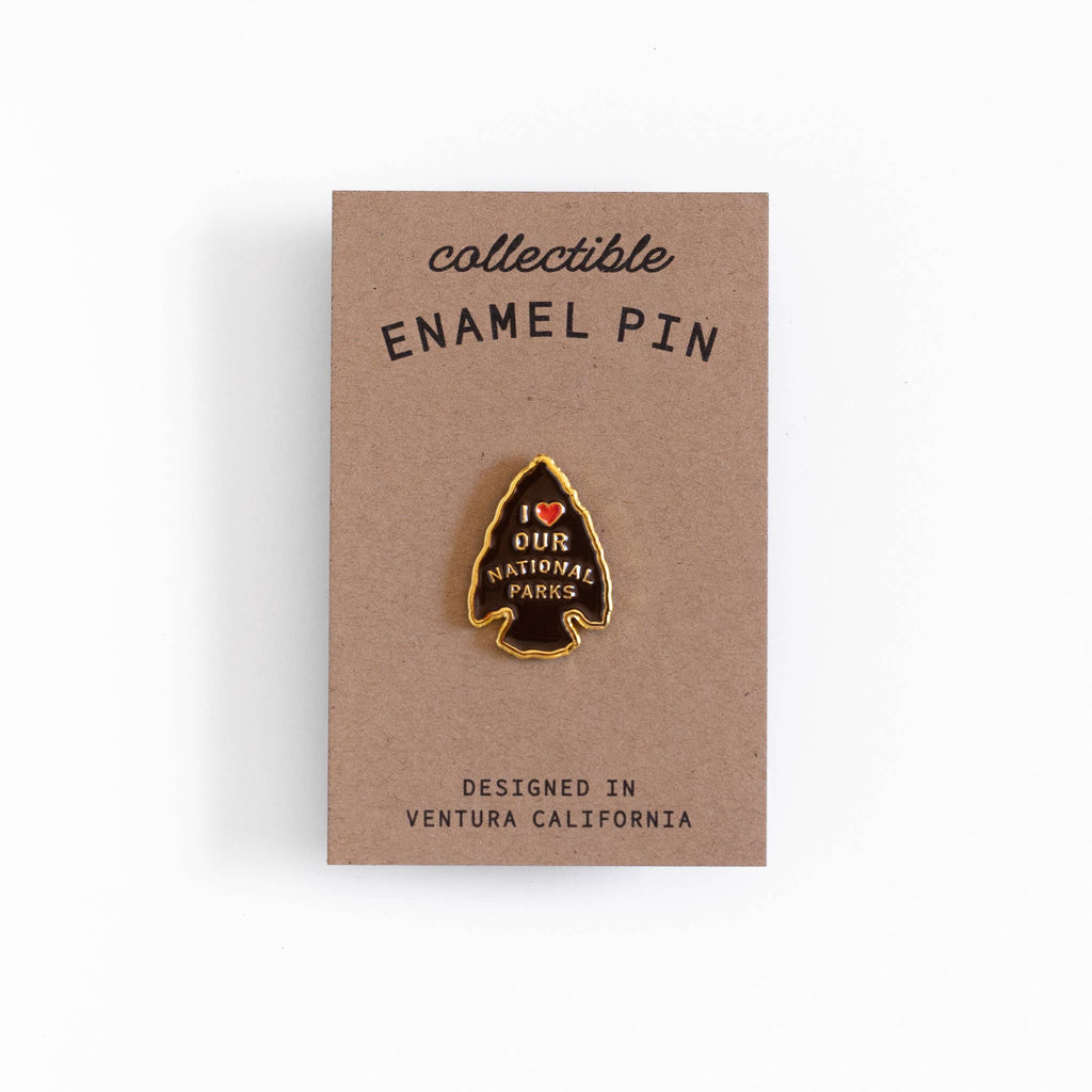 I Love Our National Parks Enamel Pin in metallic gold, from Union Made